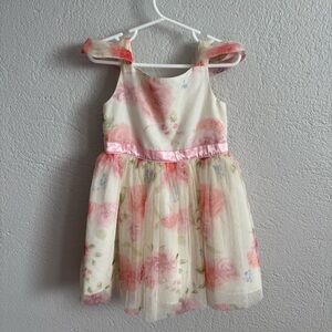 NWOT Disney Floral Kids Dress - Pink and White